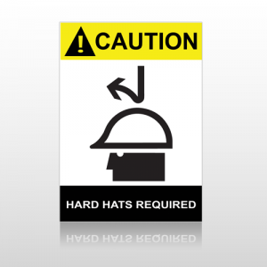 ANSI Caution Hard Hat Required