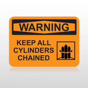 OSHA Warning Keep All Cylinders Chained