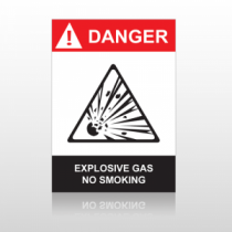 ANSI Danger Explosive Gas No Smoking