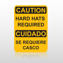 OSHA Caution Hard Hats Required Cuidado Se Requiere Casco