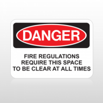 OSHA Danger Fire Regulations Require This Space To Be Clear At All Times