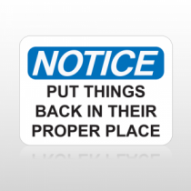 OSHA Notice Put Things Back In Their Proper Place
