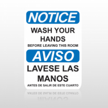 OSHA Notice Wash Your Hands Before Leaving This Room Aviso Lavese Las Manos Antes De Salir De Este Cuarto 