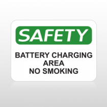 OSHA Safety Battery Charging Area No Smoking