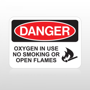 OSHA Danger Oxygen In Use No Smoking or Open Flames