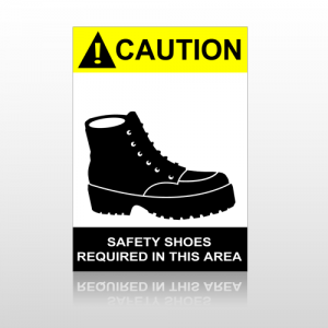 ANSI Caution Safety Shoes Required In This Area