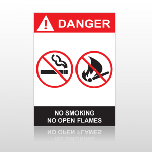 ANSI Danger No Smoking No Open Flames Email to a Friend